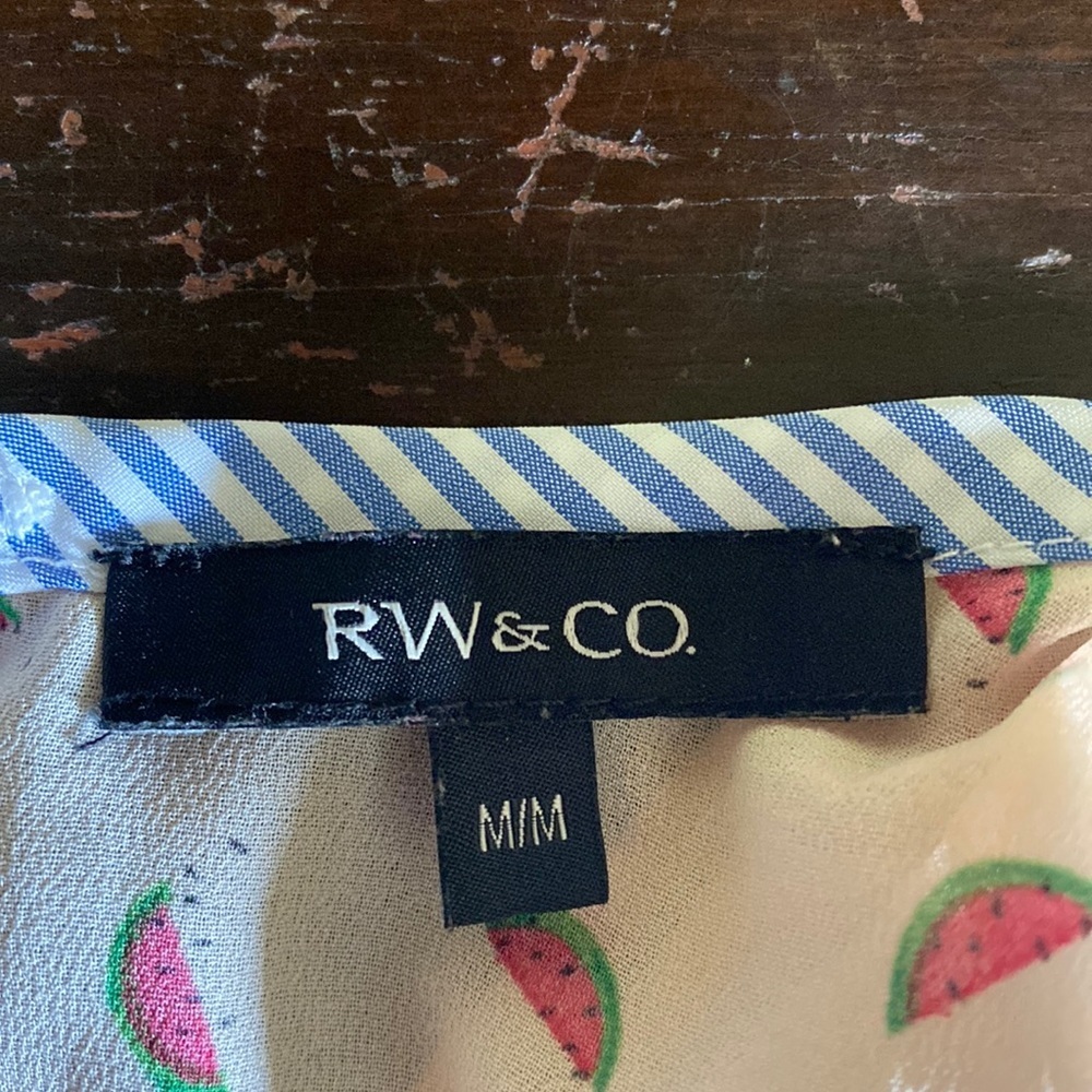 RW&CO Watermelon Print Ruffled Tank Top Blouse Shirt - Picture 7 of 8